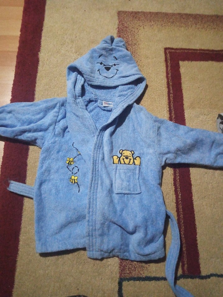 Kapüşonlu Mavi Erkek Çocuk Bornozu - Görsel 2