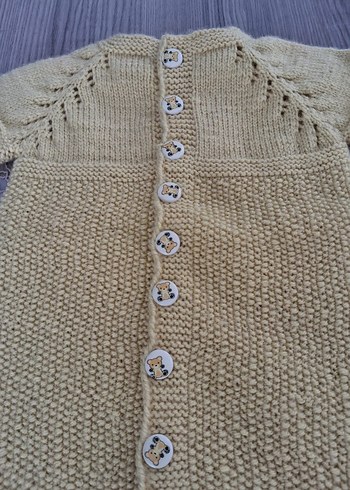 kız çocuk sarı kısa kollu örgü yeleği - Görsel 2