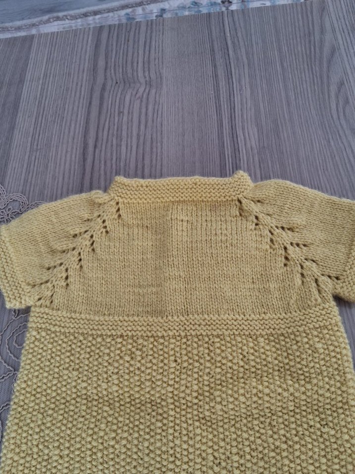 kız çocuk sarı kısa kollu örgü yeleği - Görsel 5