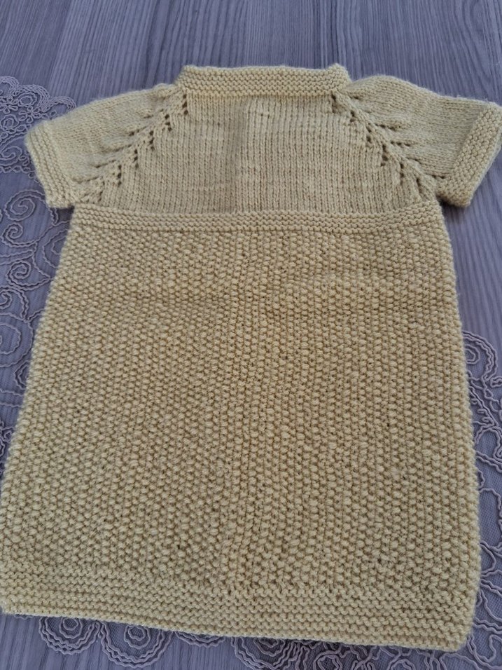 kız çocuk sarı kısa kollu örgü yeleği - Görsel 4