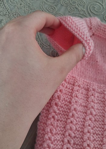 Kız Çocuk Pembe triko kolsuz yelek - Görsel 3