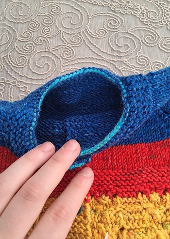 renkli örme kız çocuk kolsuz yelek - Görsel 5