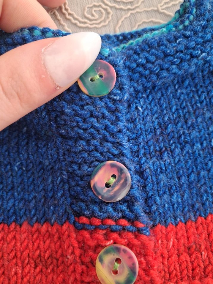 renkli örme kız çocuk kolsuz yelek - Görsel 4