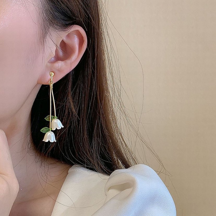 Çiçek Sallantılı Küpe - Görsel 2