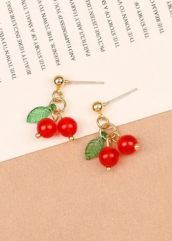 Kiraz Boncuklu Küpe - Görsel 2