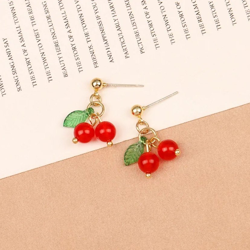 Kiraz Boncuklu Küpe - Görsel 2