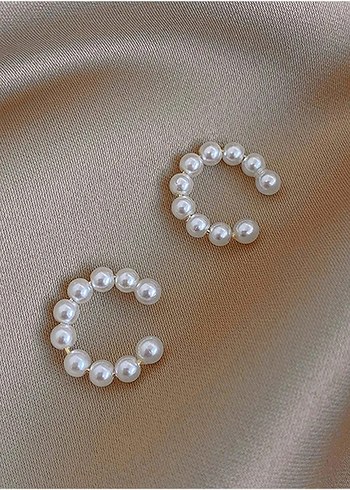 Cam incili kıkırdak küpe earcuff - Görsel 2