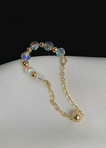 Kristal boncuklu kıkırdak küpe earcuff - Görsel 2