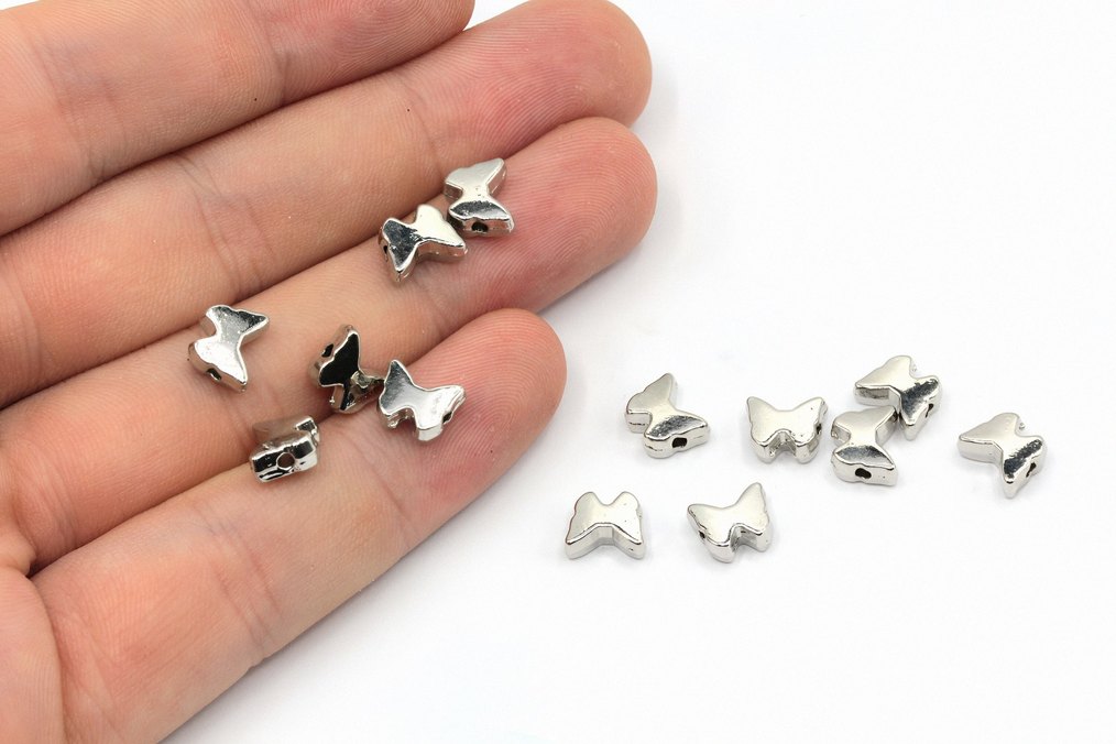 Gümüş kelebek ara boncuk - Görsel 2