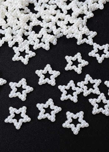 3D İnci yıldız tırnak süsleri - Görsel 2
