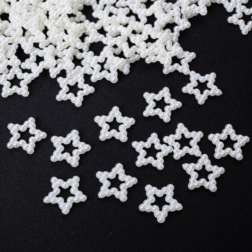 3D İnci yıldız tırnak süsleri - Görsel 2