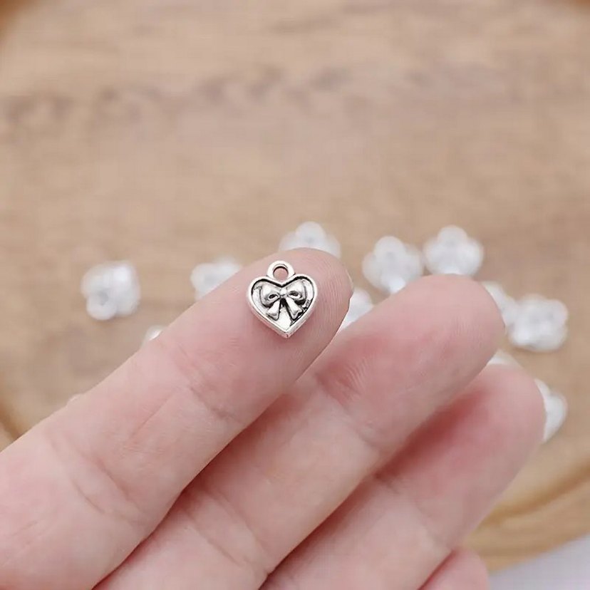 Fiyonklu kalp takı ucu charm - Görsel 2