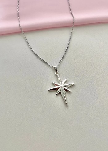 Gümüş kutup yıldızı kolye - Görsel 2