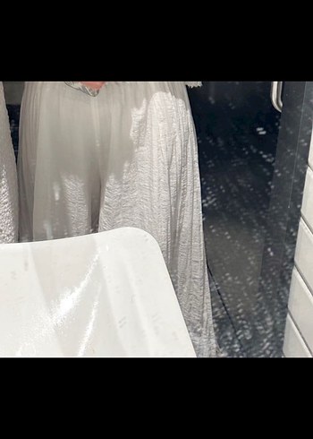 Beyaz Bohem Kadın Uzun ikili takım keten kumaş - Görsel 2