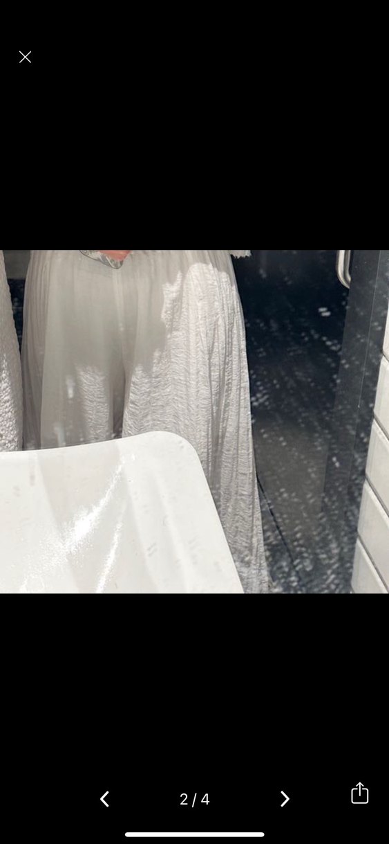 Beyaz Bohem Kadın Uzun ikili takım keten kumaş - Görsel 2