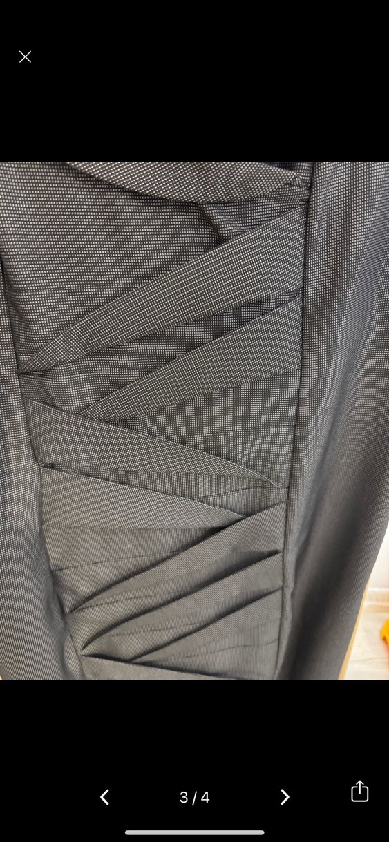 Gri V Yaka Kolsuz Mini Elbise - Görsel 3