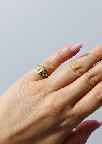 Yıldız Desenli serçe parmak yüzük - Görsel 4