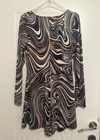 Uzun Kollu Kahverengi Mini Tulum - Görsel 4