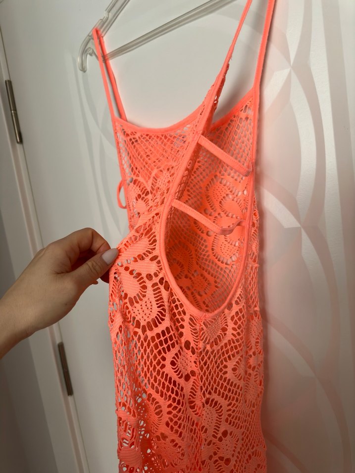 Dantel Detaylı Pembe Bohem Mini Elbise - Görsel 3