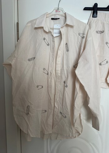 Keten şortlu gömlek takım - Görsel 4