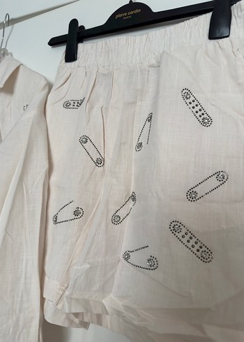 Keten şortlu gömlek takım - Görsel 2