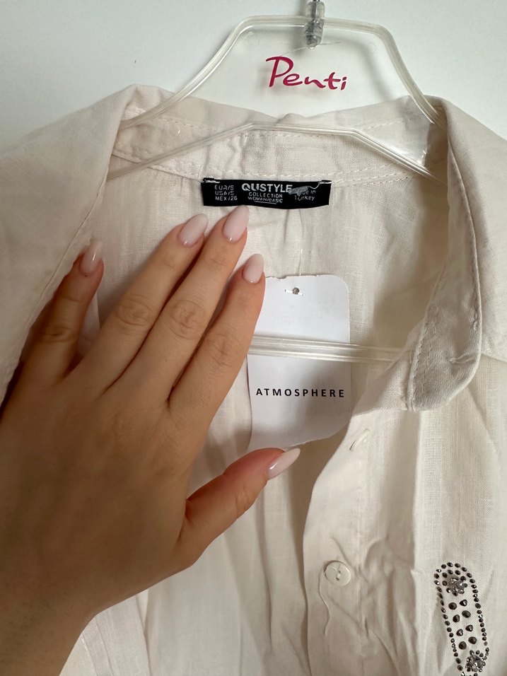 Keten şortlu gömlek takım - Görsel 3