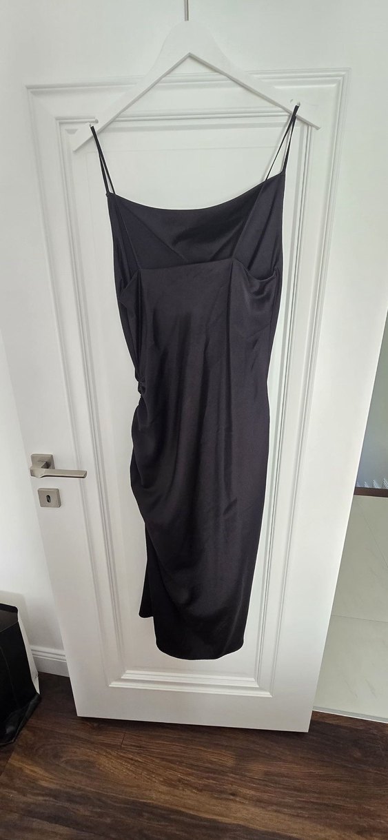 Zara Siyah Drapeli  Elbise - Görsel 3