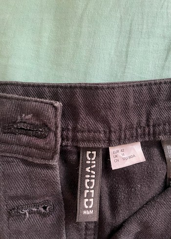 Düğmeli Siyah Mini Kot Etek - Görsel 2