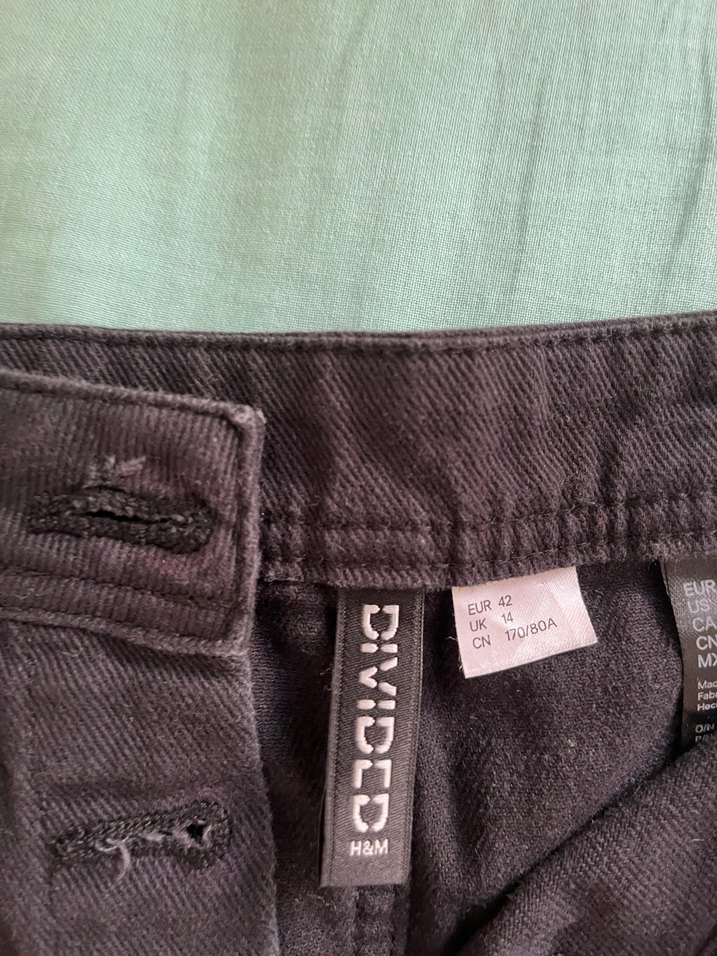 Düğmeli Siyah Mini Kot Etek - Görsel 2