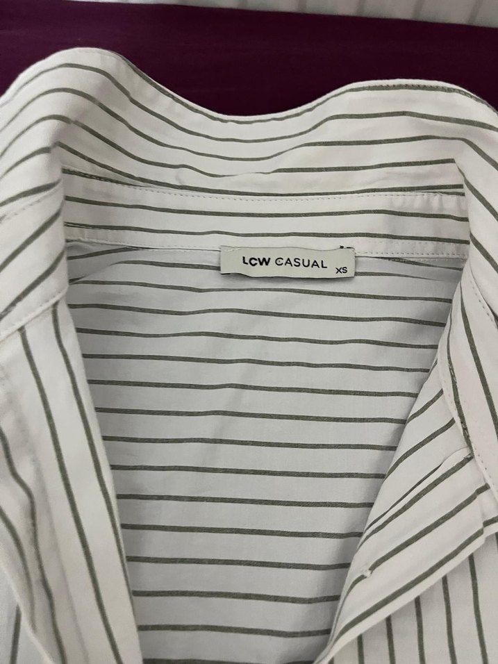 Çizgili Kadın Gömlek - Görsel 2