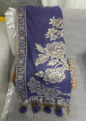 Püsküllü Bohem Çok Renkli Kadın Şal - Görsel 2