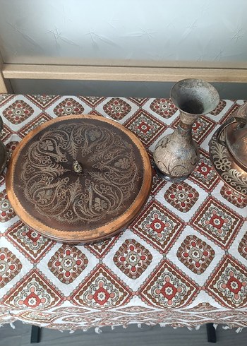 Osmanlı Dönemi İşlemeli Metal Tabak - Görsel 4