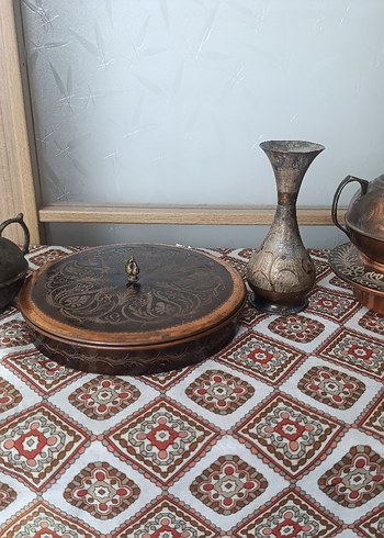 Osmanlı Dönemi İşlemeli Metal Tabak - Görsel 3