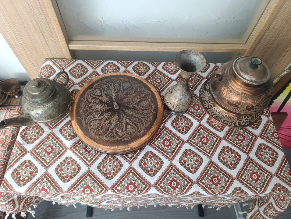 Osmanlı Dönemi İşlemeli Metal Tabak - Görsel 4