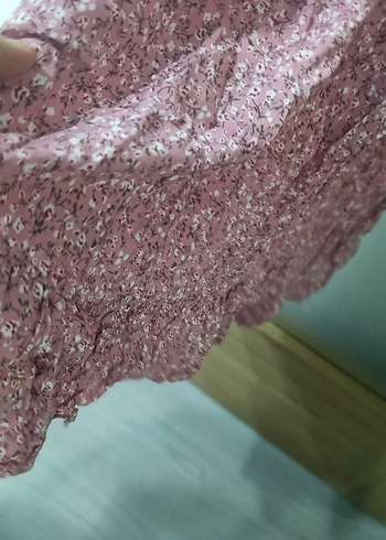 Pembe Bağcıklı Bohem Midi Elbise - Görsel 3