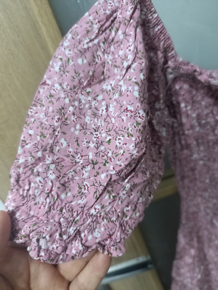 Pembe Bağcıklı Bohem Midi Elbise - Görsel 5