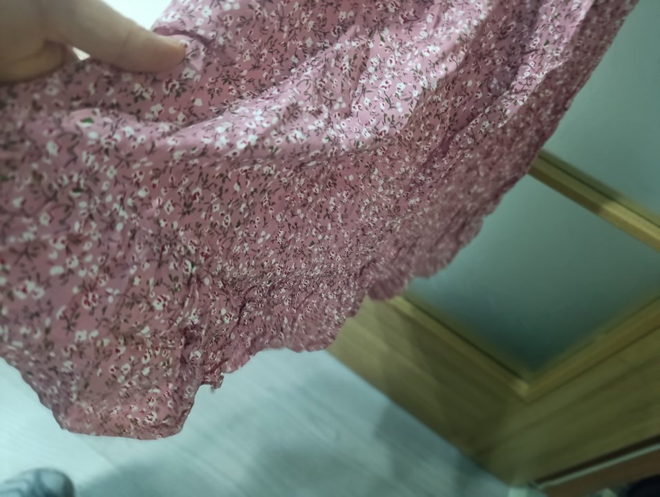 Pembe Bağcıklı Bohem Midi Elbise - Görsel 3