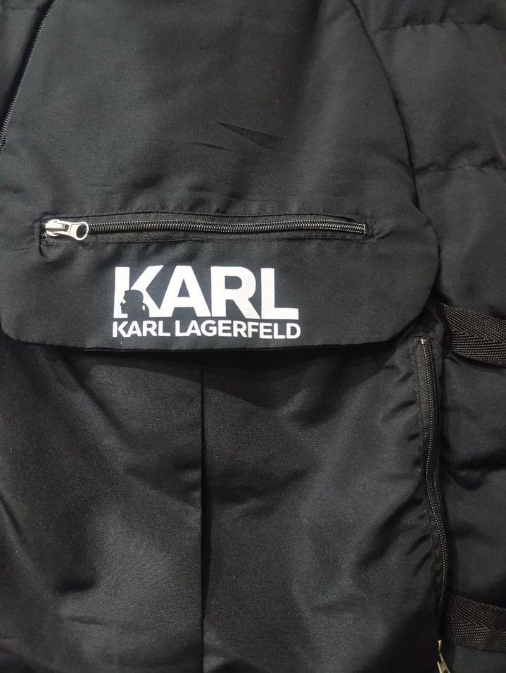 Karl Lagerfeld Siyah Kemerli Yelek - Görsel 2