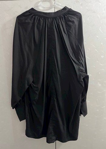 Siyah V Yakalı Uzun Kollu Kadın elbise - Görsel 5