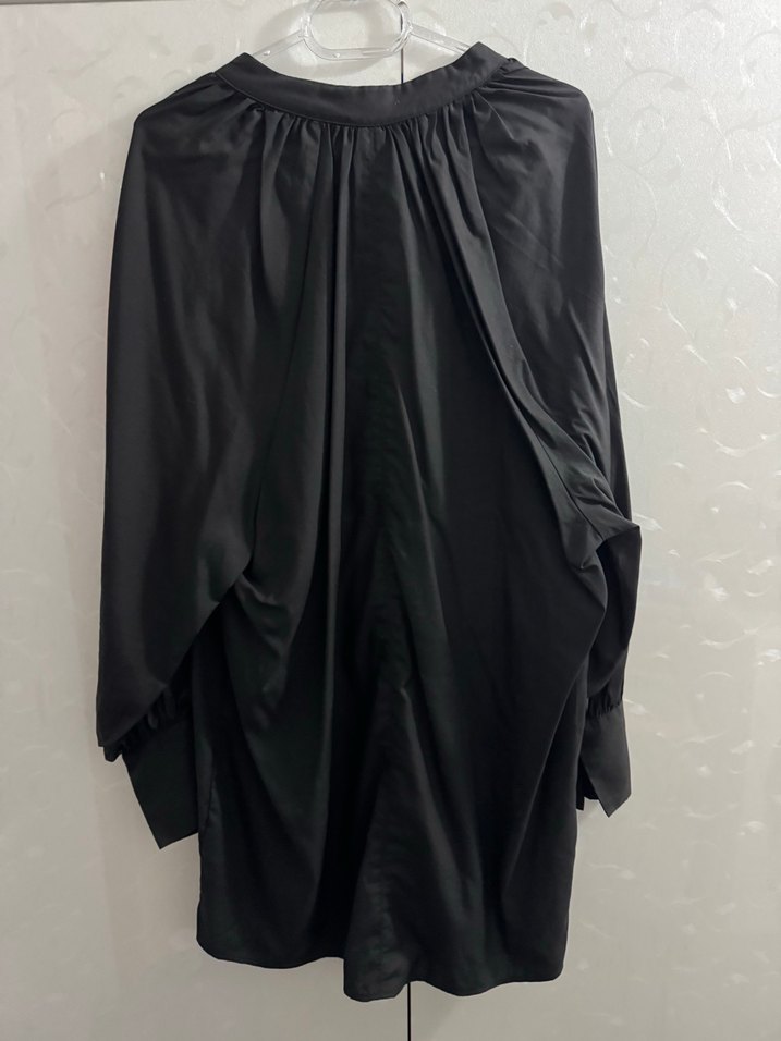 Siyah V Yakalı Uzun Kollu Kadın elbise - Görsel 5