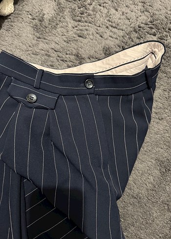 Çizgili, Kemerli, Kolsuz Kadın Blazer - Görsel 6