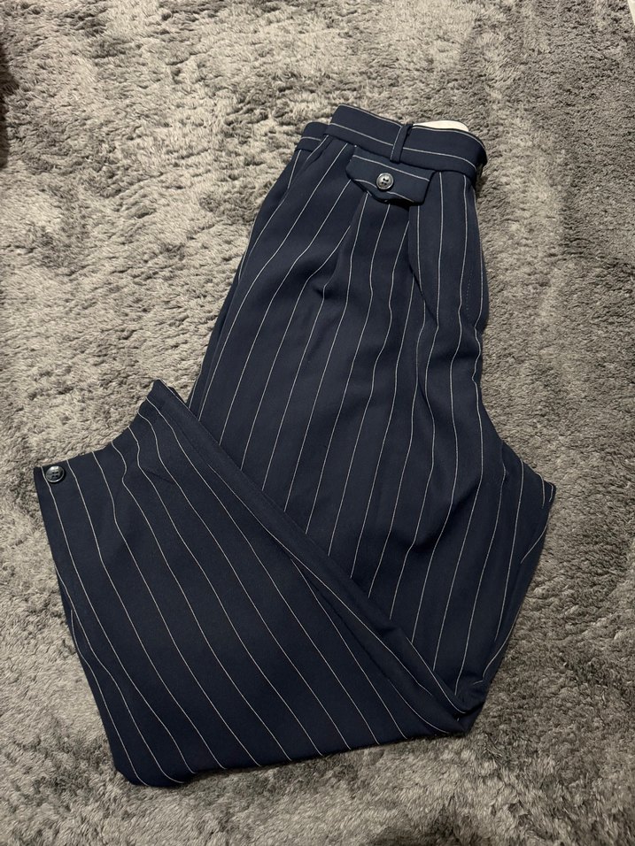 Çizgili, Kemerli, Kolsuz Kadın Blazer - Görsel 5