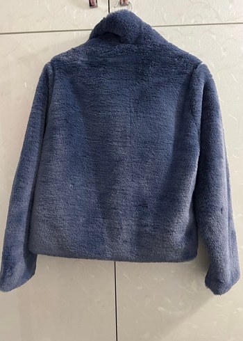 Mavi kürk mont - Görsel 3