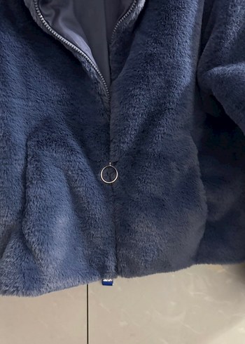 Mavi kürk mont - Görsel 2