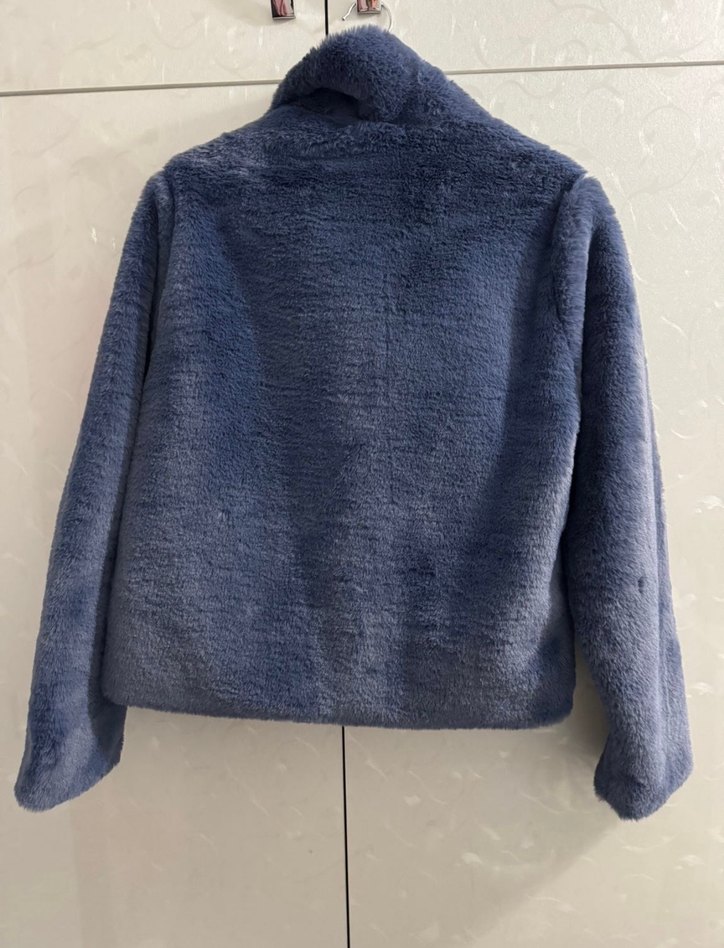 Mavi kürk mont - Görsel 3