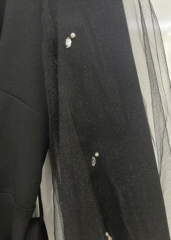 Kısa Siyah  V Yaka Kadın Elbise - Görsel 4