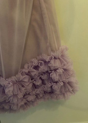 Kız Çocuk Pastel Mor Fırfırlı Kolsuz Elbise - Görsel 3