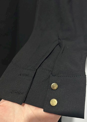 Zincir Detaylı Siyah Uzun  Tesettür Kadın Tunik - Görsel 2