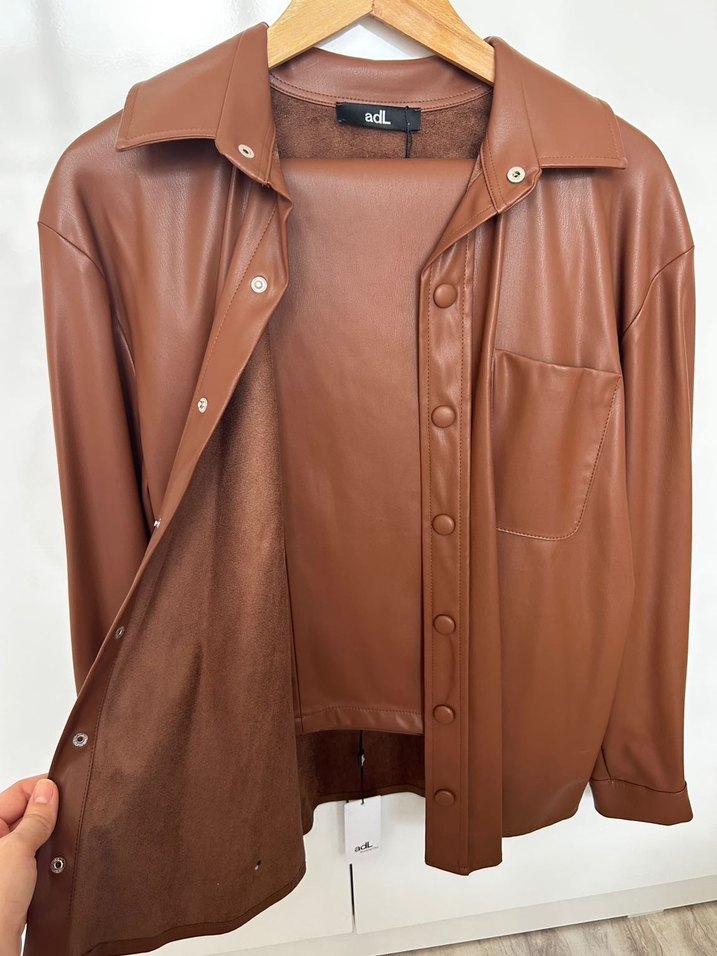 Kadın Kahverengi Deri Regular Fit Pantolon - Görsel 5