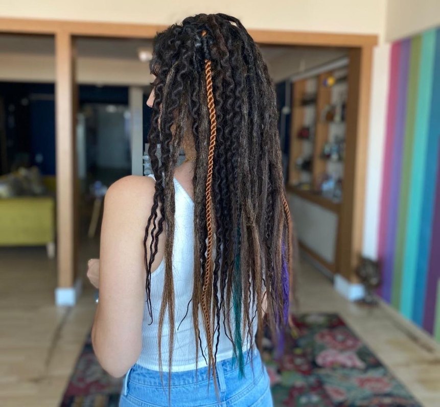 Kahverengi Örgülü Bohem Saç Aksesuarı - Görsel 2